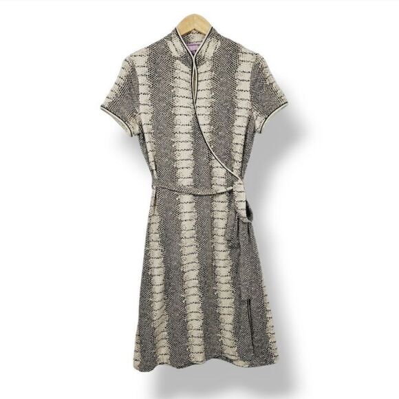 Vintage Vivienne Tam Silk Blend Slinky Jersey Knit Wrap Dress in Snakeskin Print - Picture 3 of 11